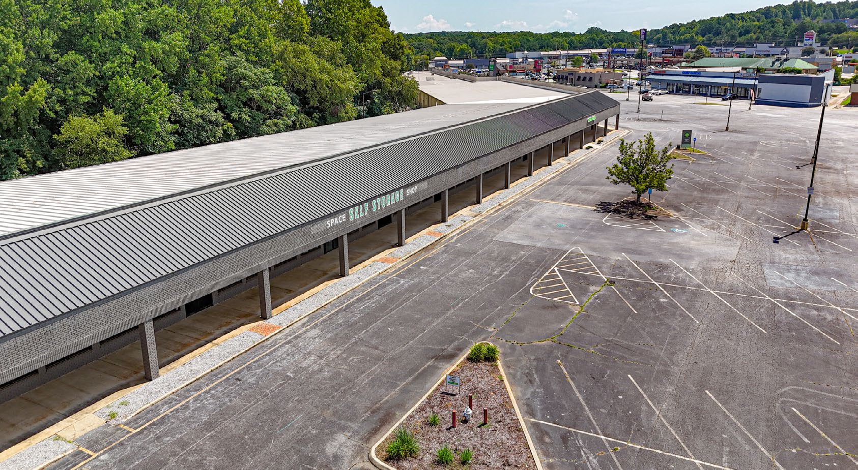 Exterior of Space Shop Self Storage at 401 Pottery Factory Drive, Commerce, GA